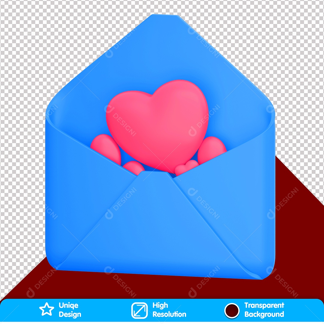 Mensagem Com Corações Elemento 3D Do Dia Dos Namorados Para Composição PSD