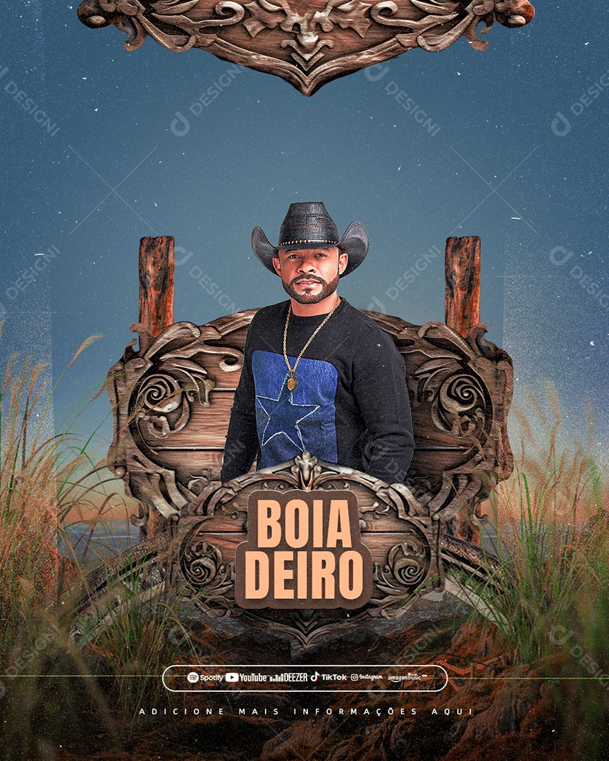 Flyer Show Boiadeiro Buscapé Social Media PSD Editável