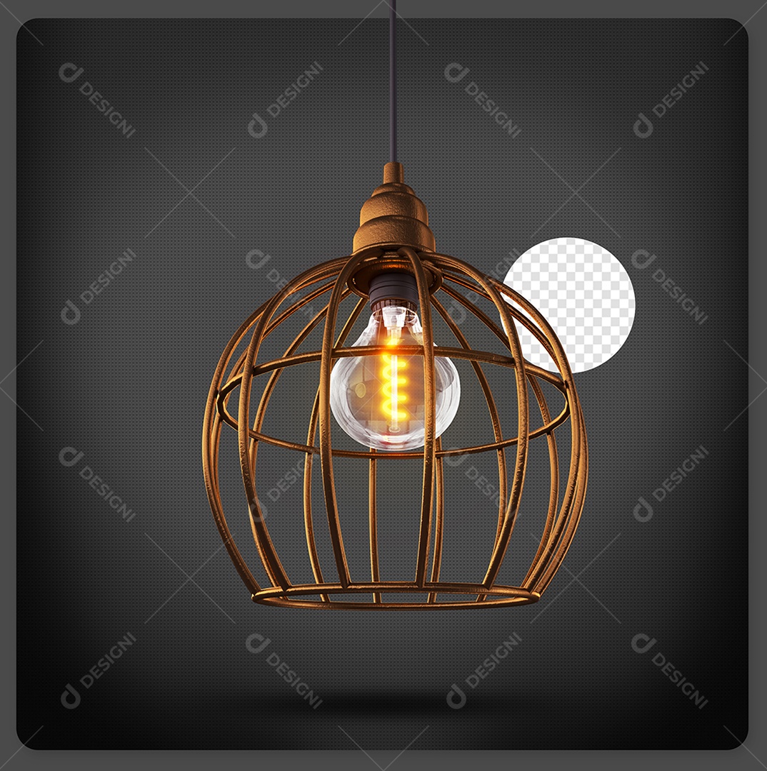 Lâmpada Em Abajur Elemento 3D Para Composição PSD