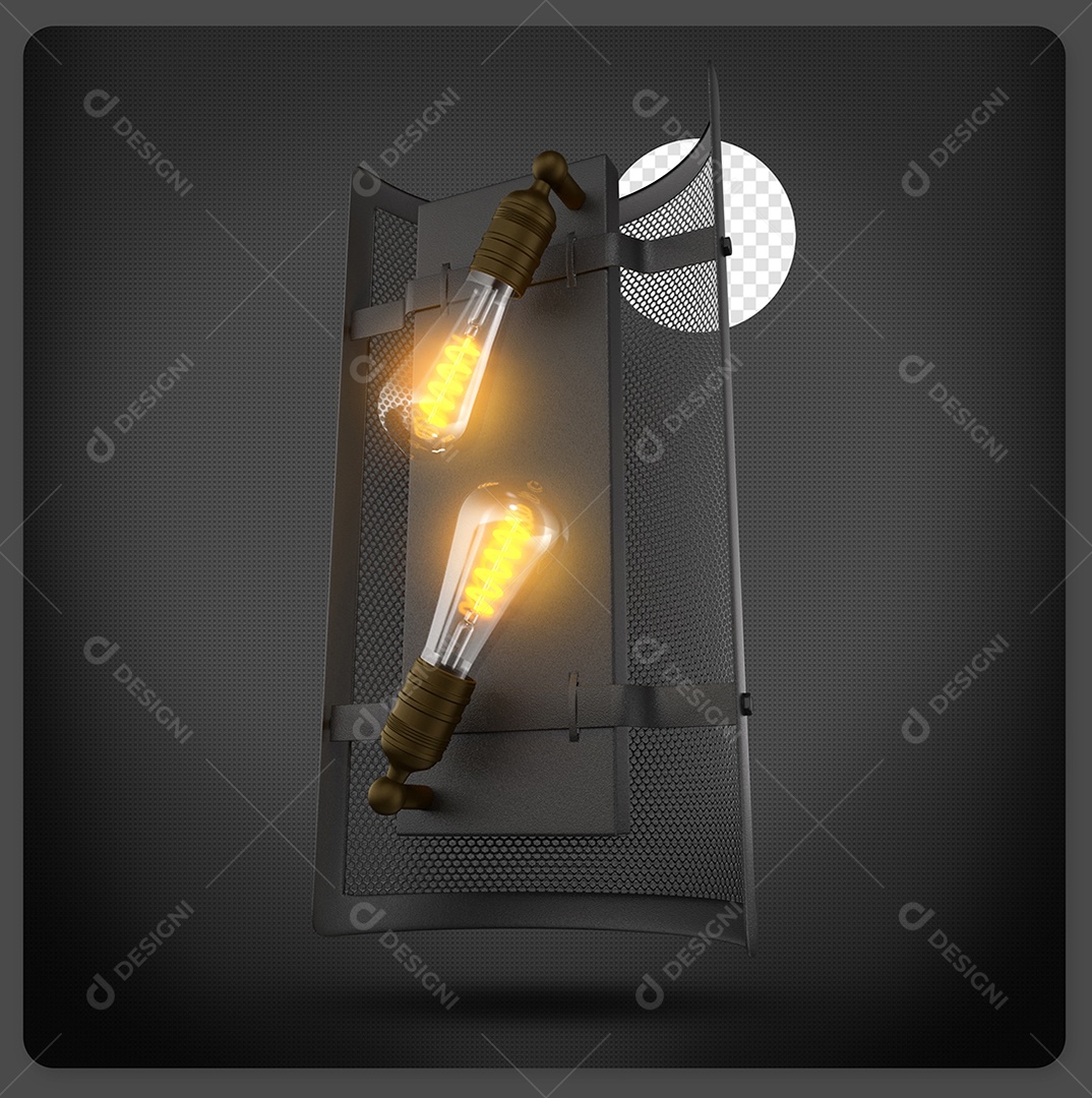 Lâmpadas Em Painel Elemento 3D Para Composição PSD