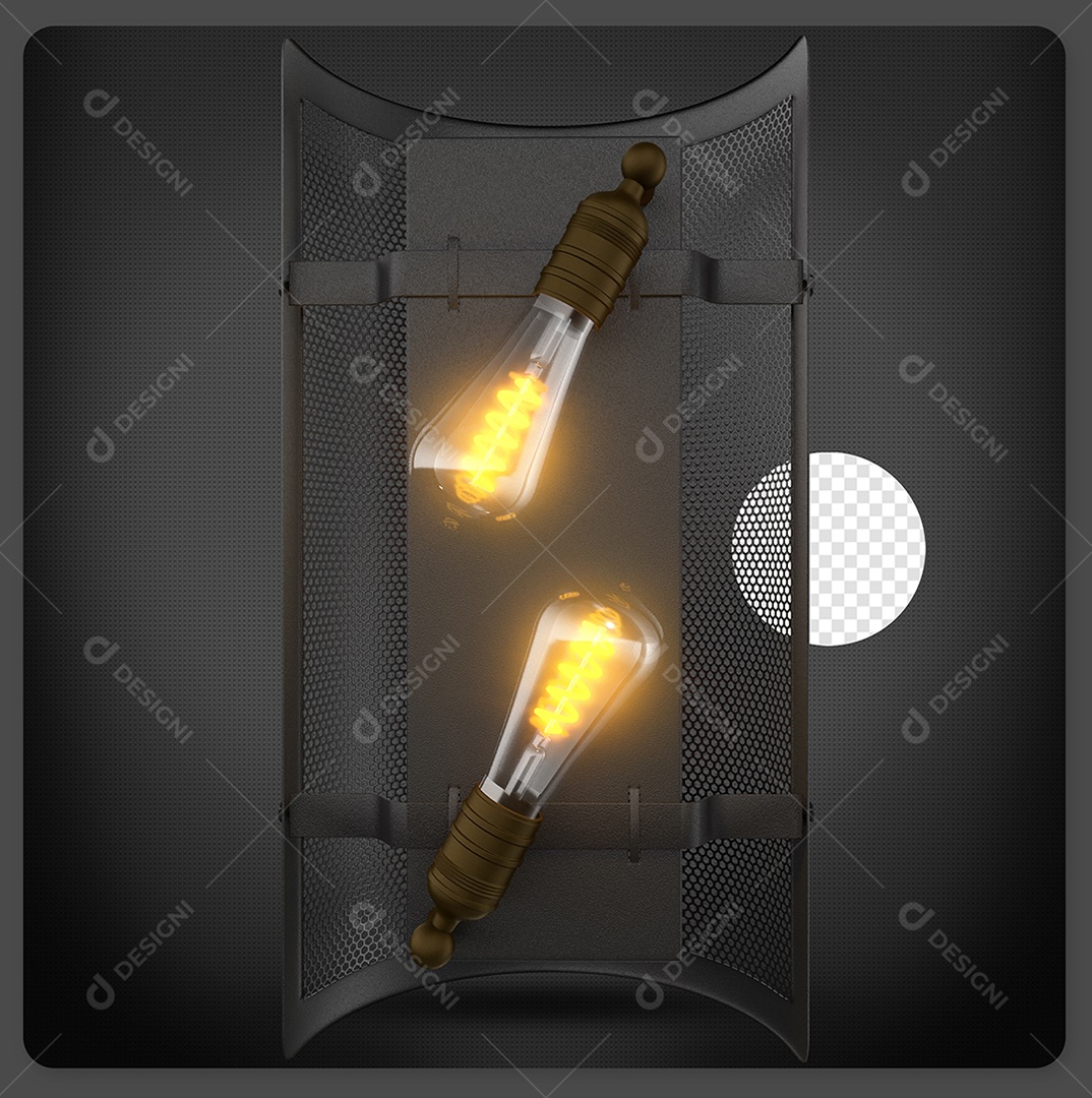 Lâmpadas Em Painel Elemento 3D Para Composição PSD