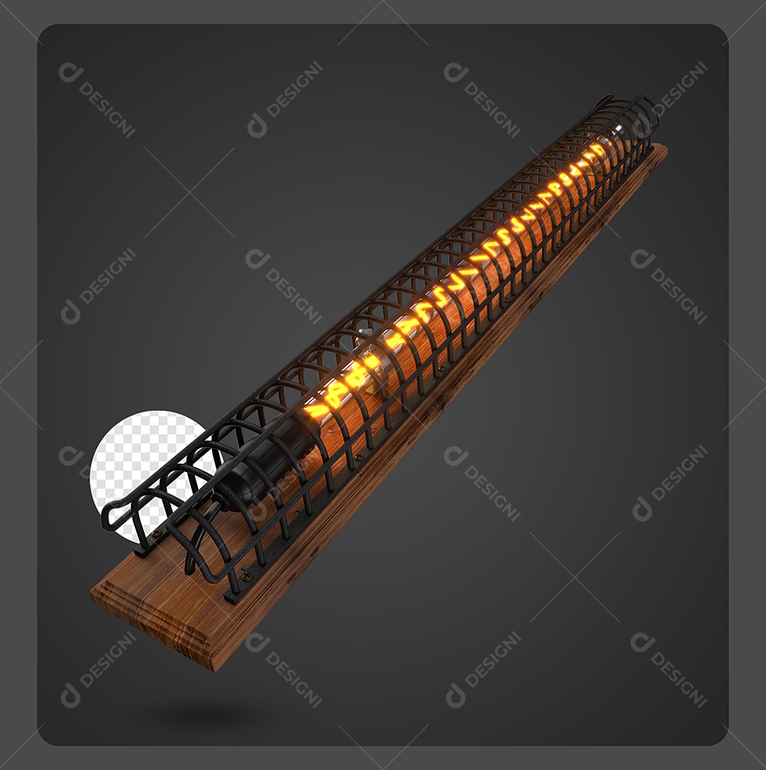 Lâmpadas Com Luz Neon Elemento 3D Para Composição PSD