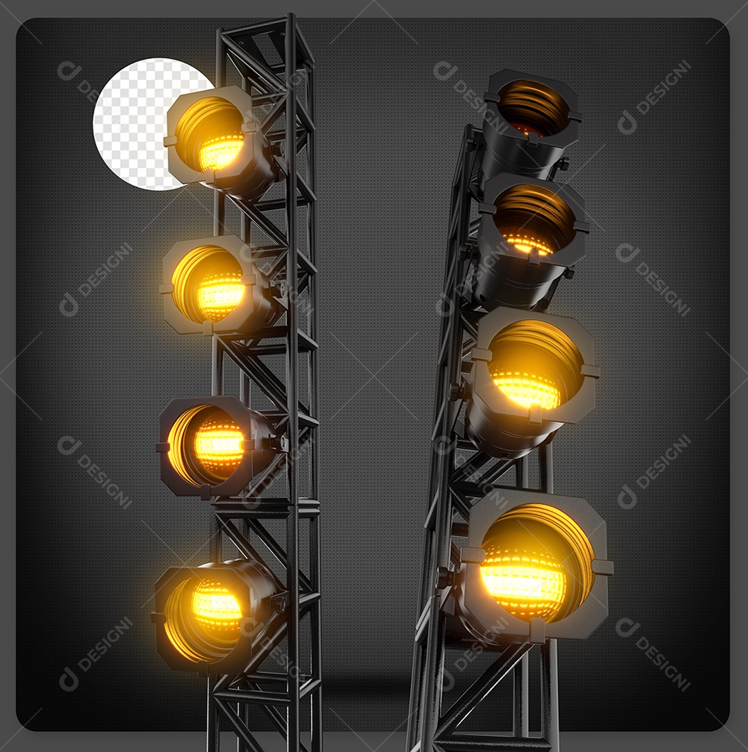 Torres De Luz Elemento 3D Para Composição PSD