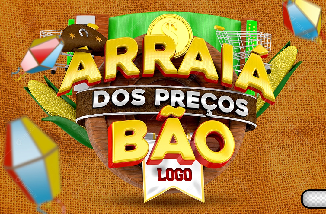 Elemento Arraiá dos Preços Bão Para Composição PSD