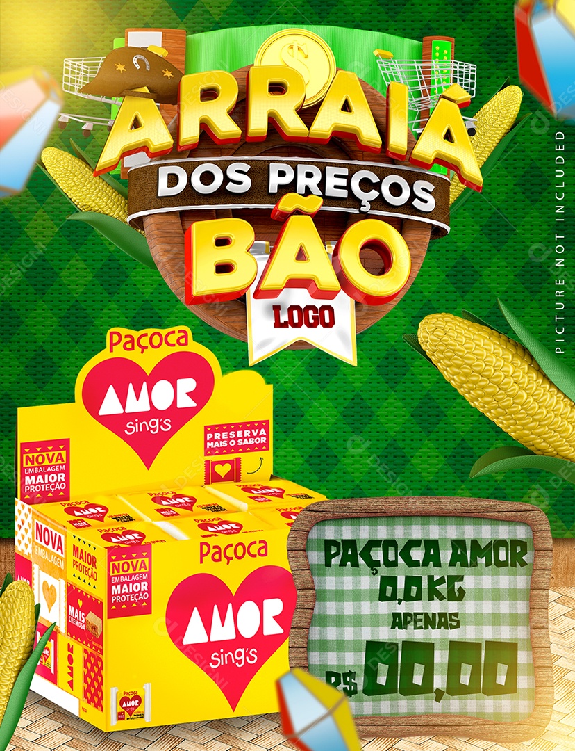 Arraiá Dos Preços Bão Promoção Social Media PSD Editável