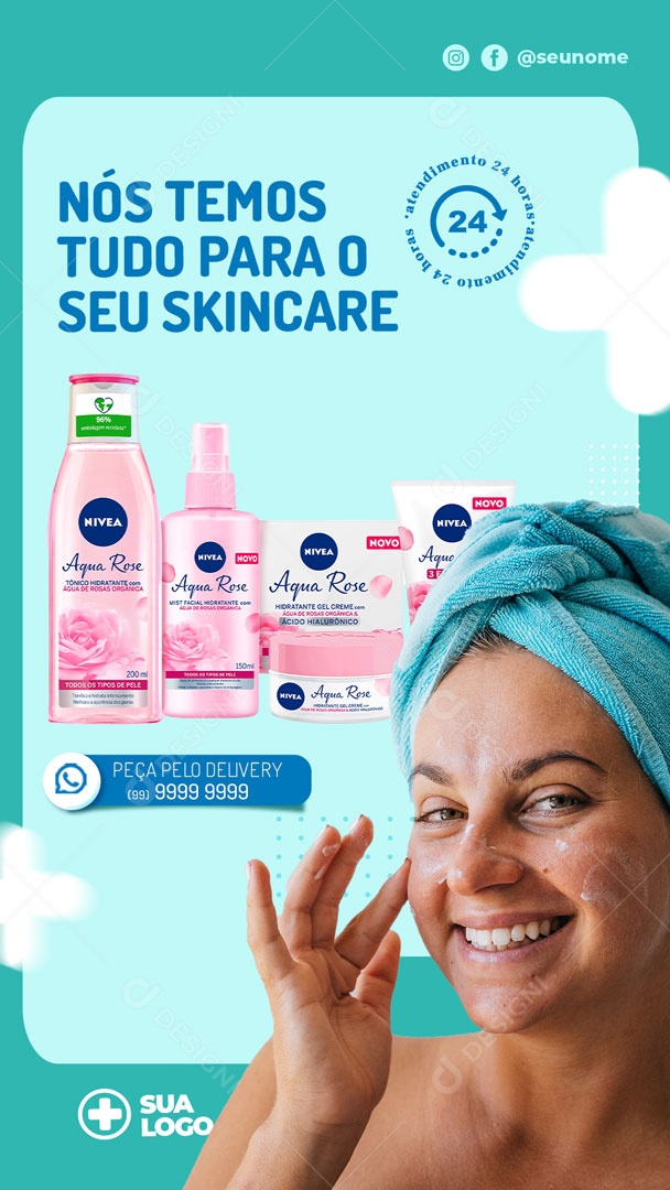 Story Nós Temos Tudo Para Seu Skincare Social Media PSD Editável