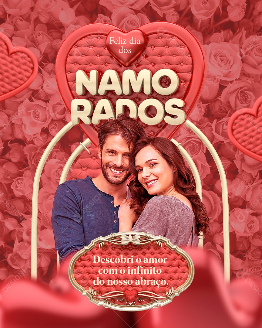 Feed Feliz Dia Dos Namorados Infinito Do Nosso Abraço Social Media PSD Editável