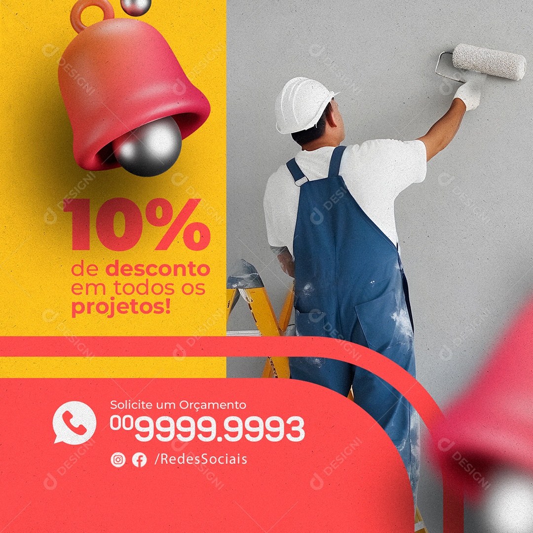 Pintor 10% De Desconto Em Todos Os Projetos Social Media PSD Editável