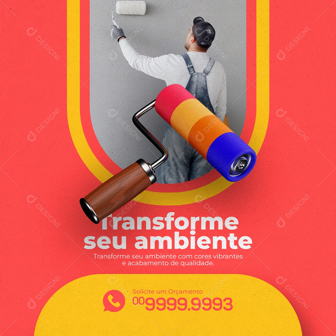 Transforme Seu Ambiente Pintor Social Media PSD Editável