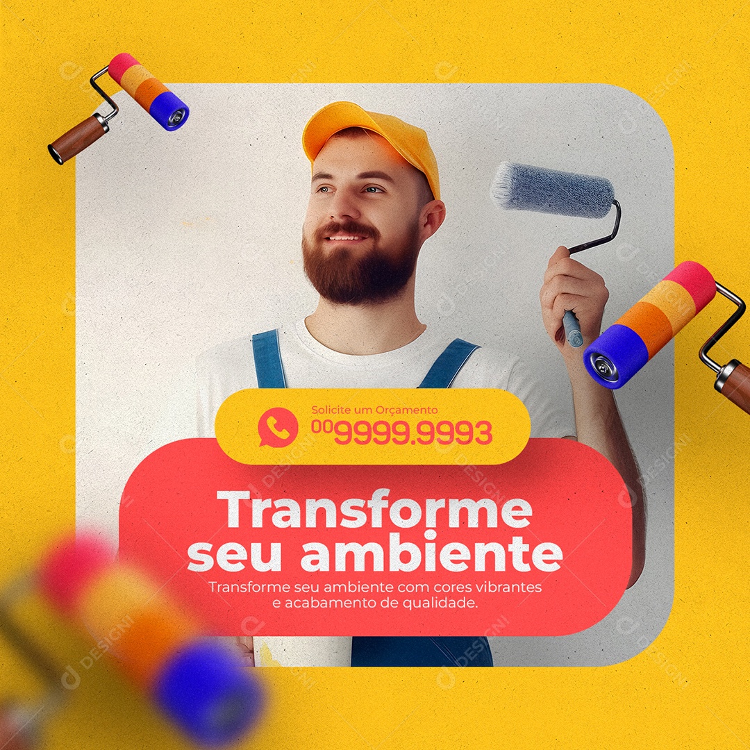 Transforme Seu Ambiente Pintor Social Media PSD Editável