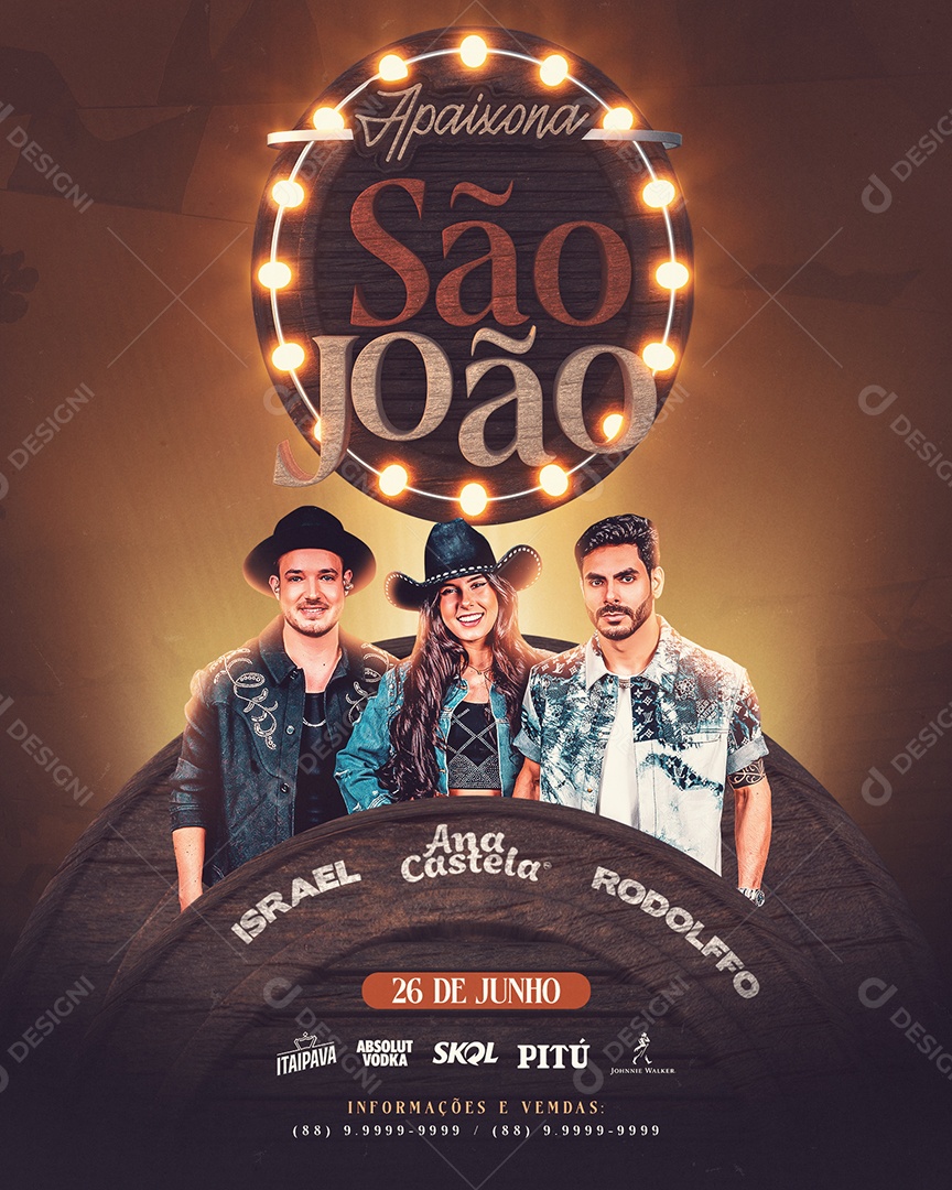 Flyer Apaixona São João Social Media PSD Editável