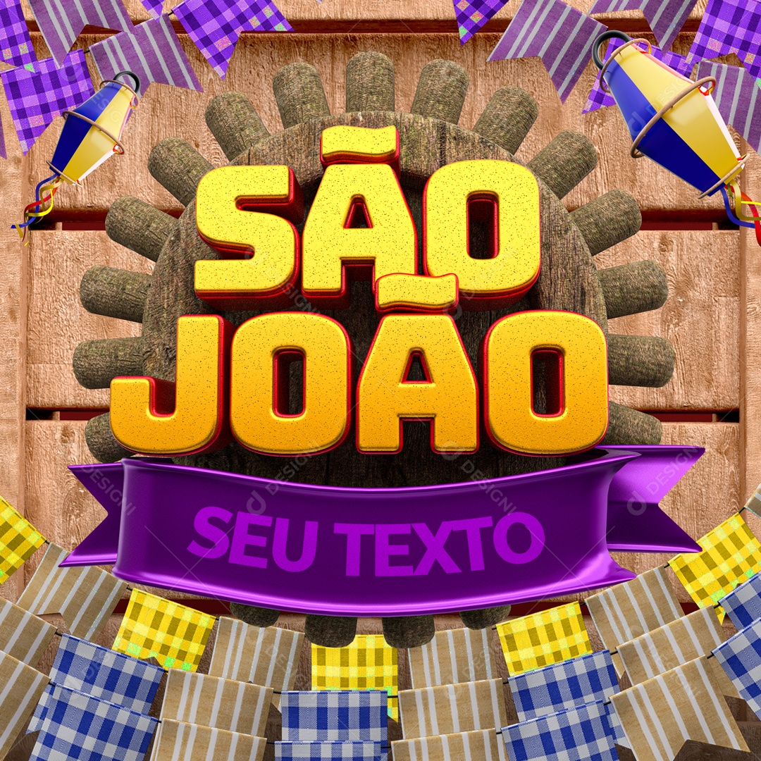 São João Selo 3D Para Composição PSD