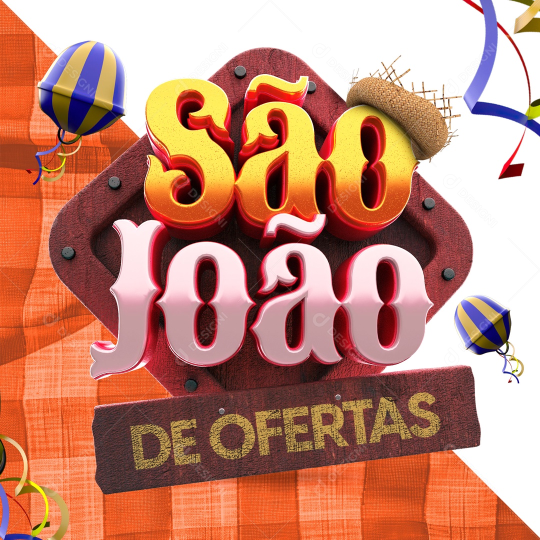 Selo 3D São João De Ofertas Para Composição PSD