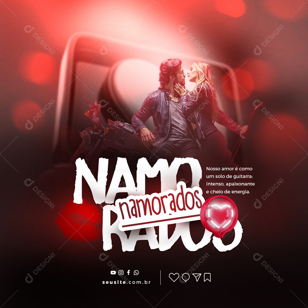 Nosso Amor é Como Um Solo De Guitarra Dia Dos Namorados Social Media PSD Editável