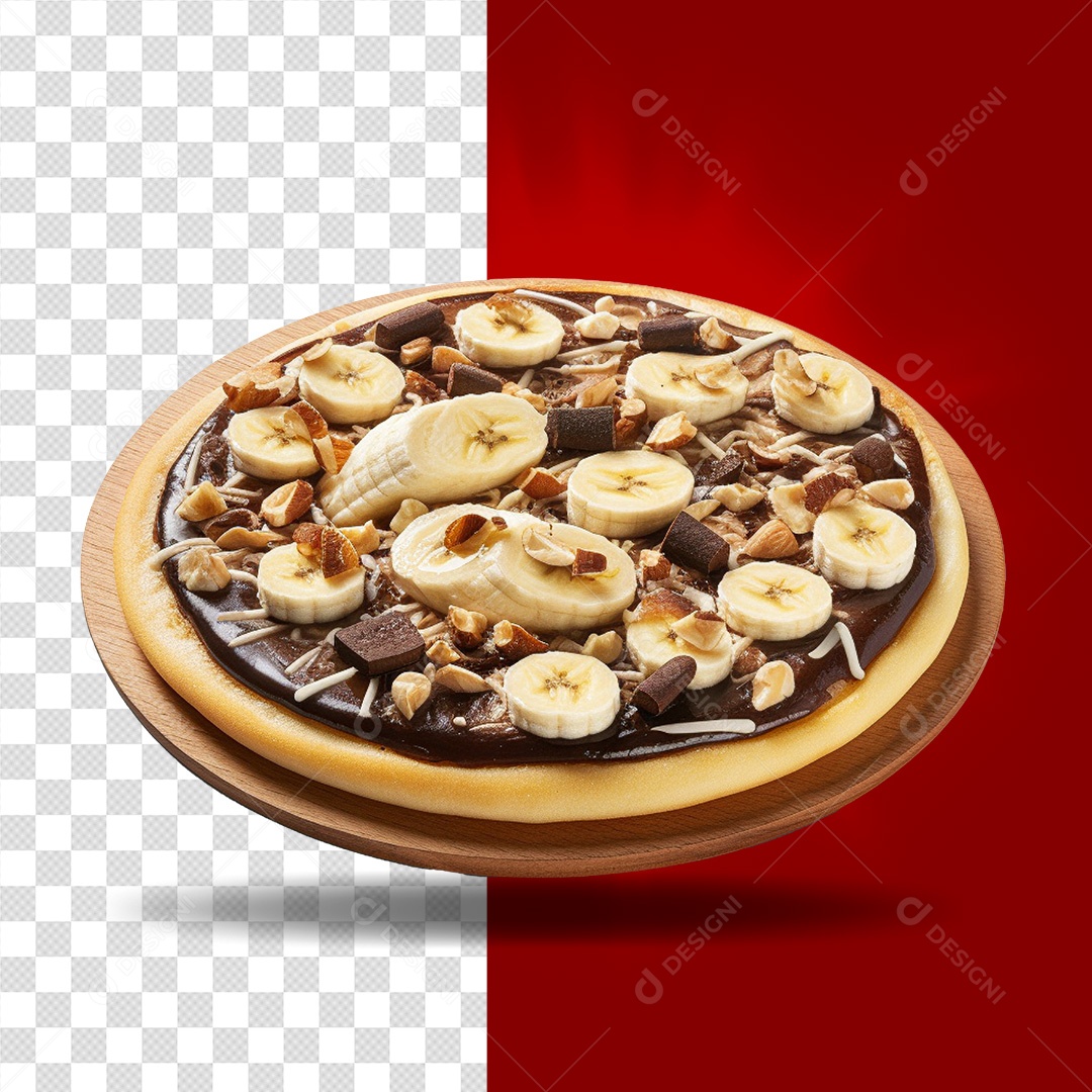 Deliciosa Pizza Sobre Tábua de Madeira PSD