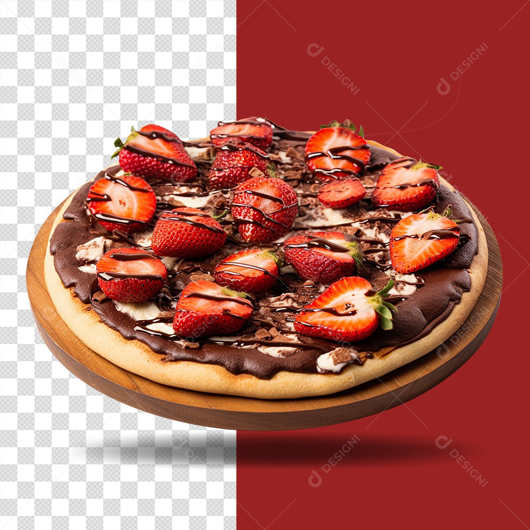 Delicious Sweet Pizza On Wooden Board PSD