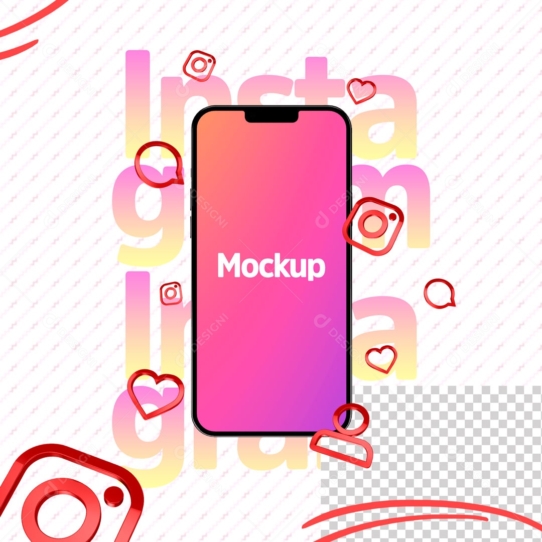 Mockup Celular Instagram PSD Editável