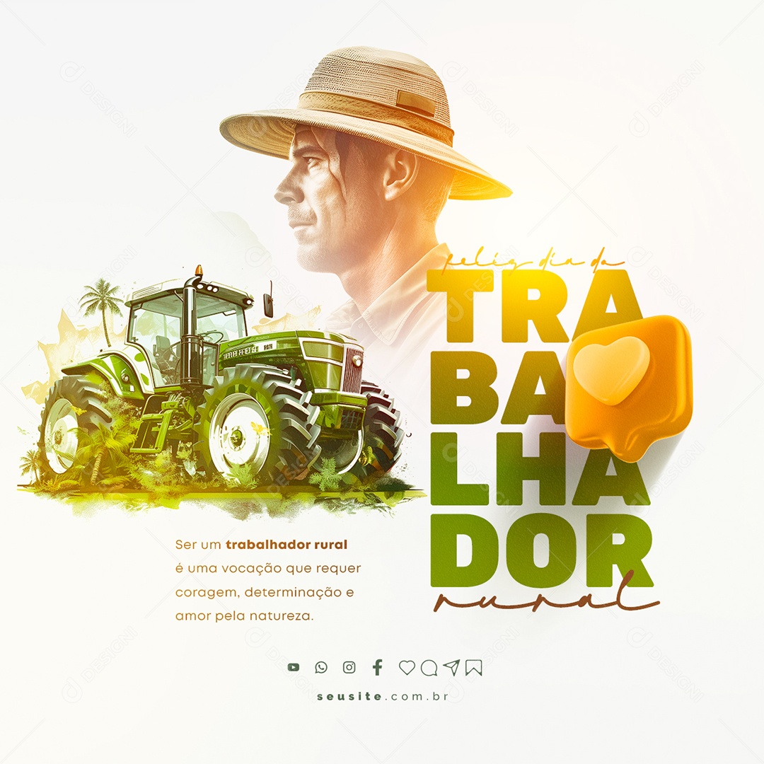 Feliz Dia Do Trabalhador Rural 25 De Maio Social Media PSD Editável