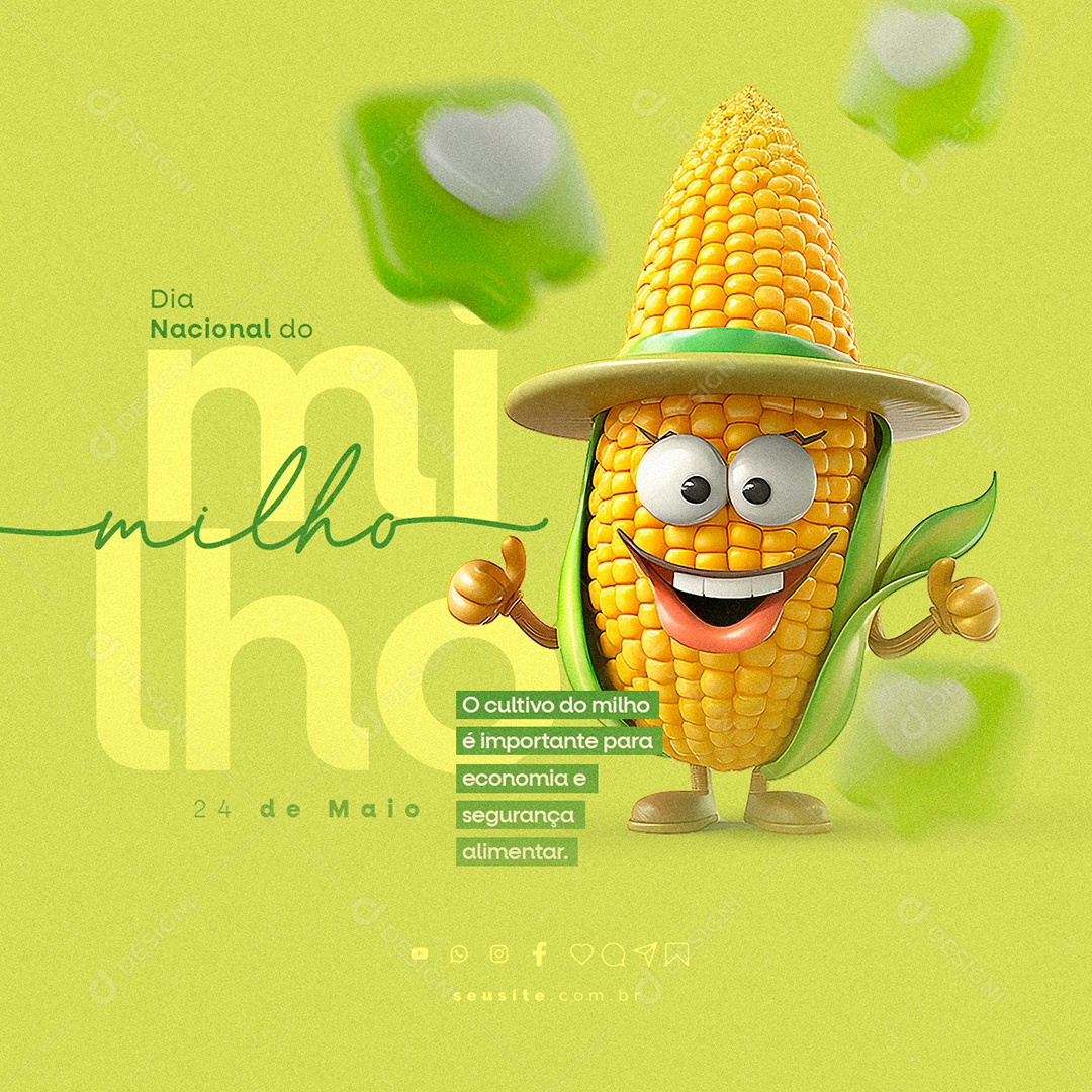 O Cultivo Do Milho é Importante Para Economia e Segurança Alimentar Dia Nacional Do Milho Social Media PSD Editável