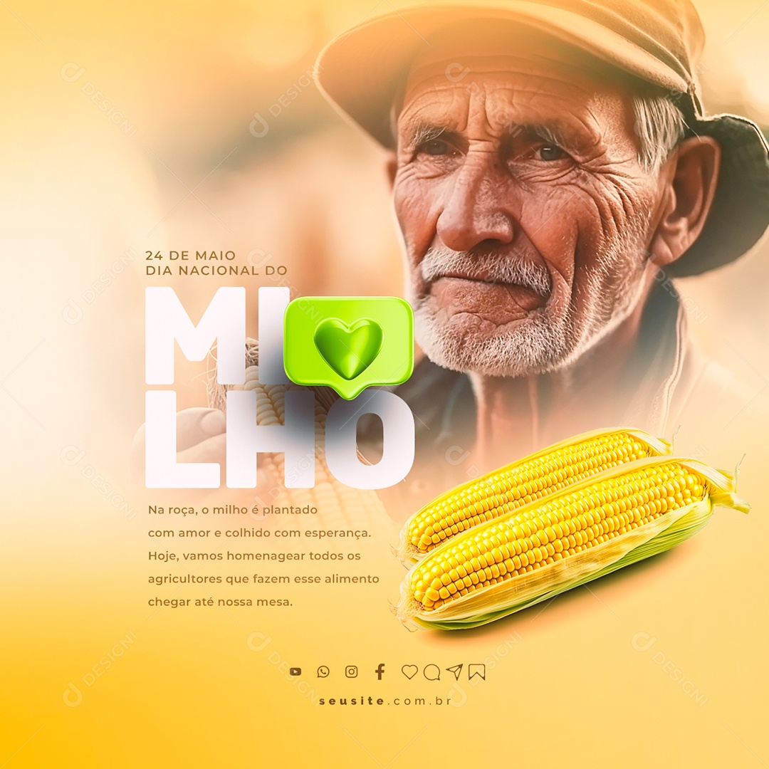Na Roça O Milho É Plantado Com Amor E Colhido Com Esperança Dia Nacional Do Milho Social Media PSD Editável