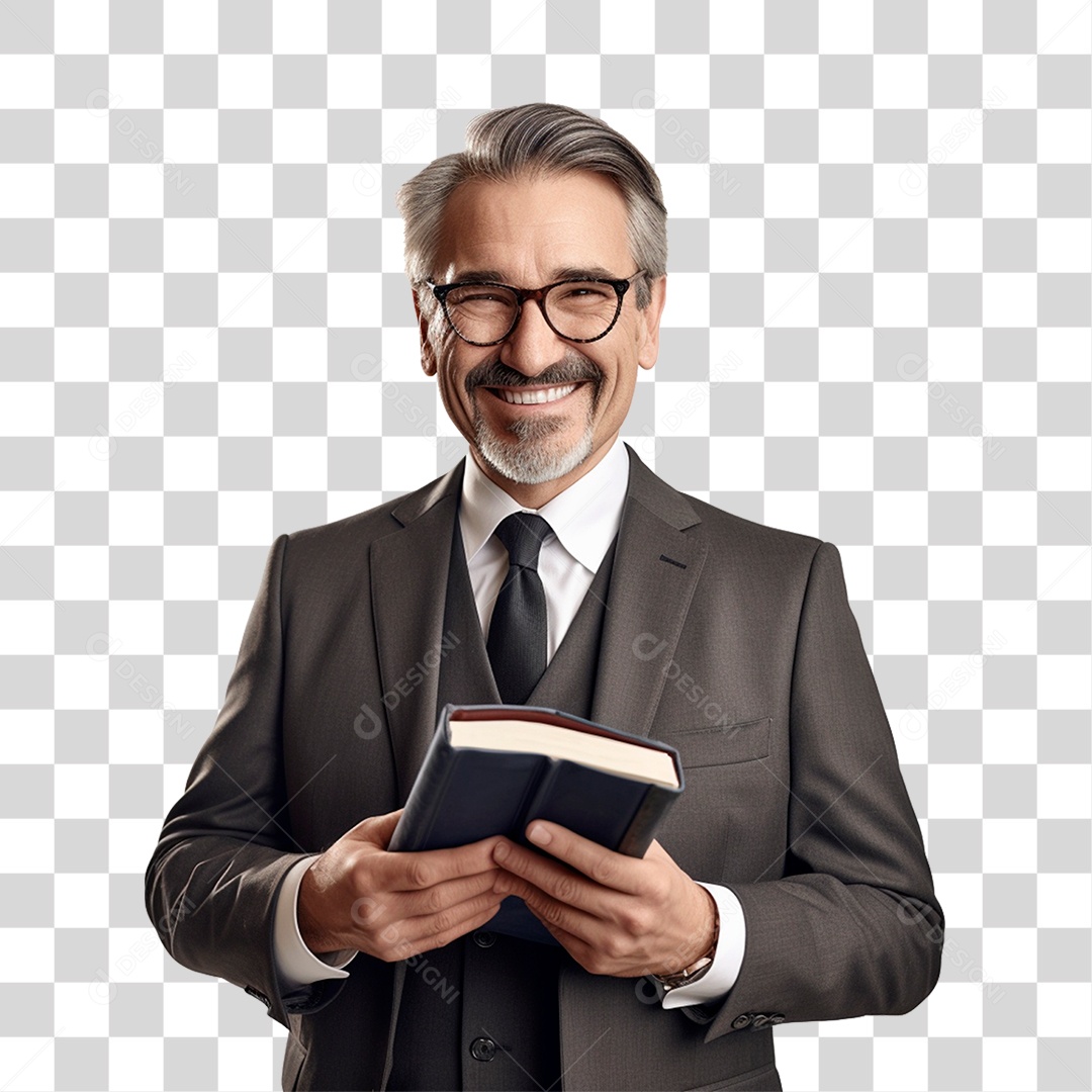Pastor com Bíblia na Mão PNG transparente