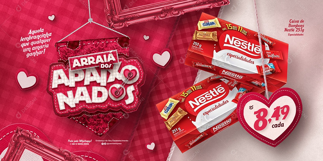 Banner Arraiá Dos Apaixonados Aquela Lembrancinha Que Qualquer um Amaria Ganhar Social Media PSD Editável