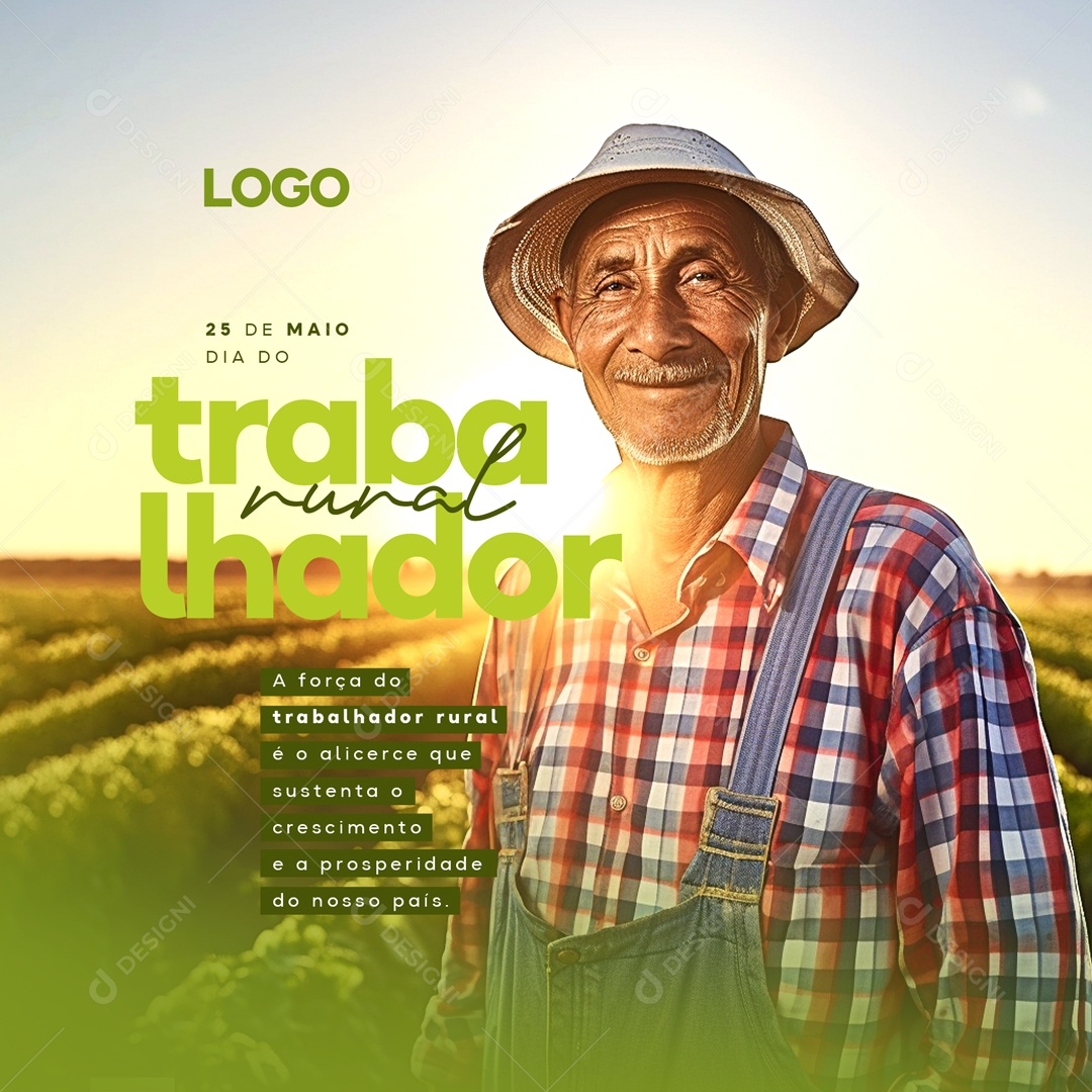 Dia do Trabalhador Rural 25 de Maio Social Media PSD Editável