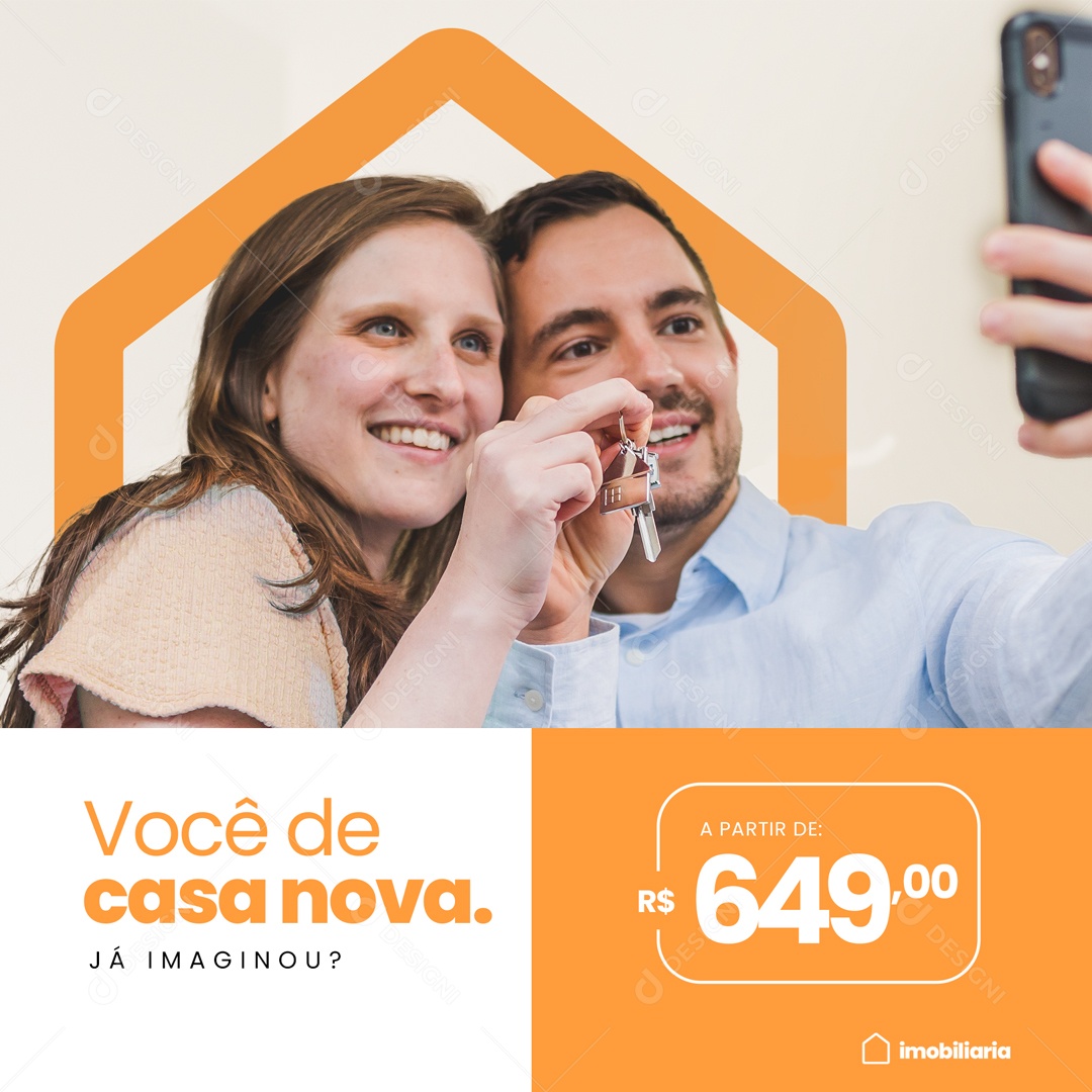 Você de Casa Nova. Imobiliária Social Media PSD Editável