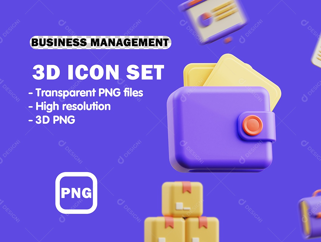 Carteira Elemento 3D Para Composição PSD