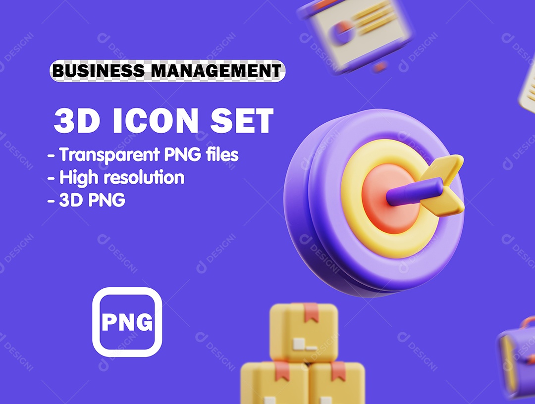 3D Element Target Illustration For PSD Composition