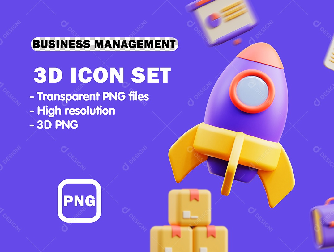 Foguete Elemento 3D Para Composição PSD