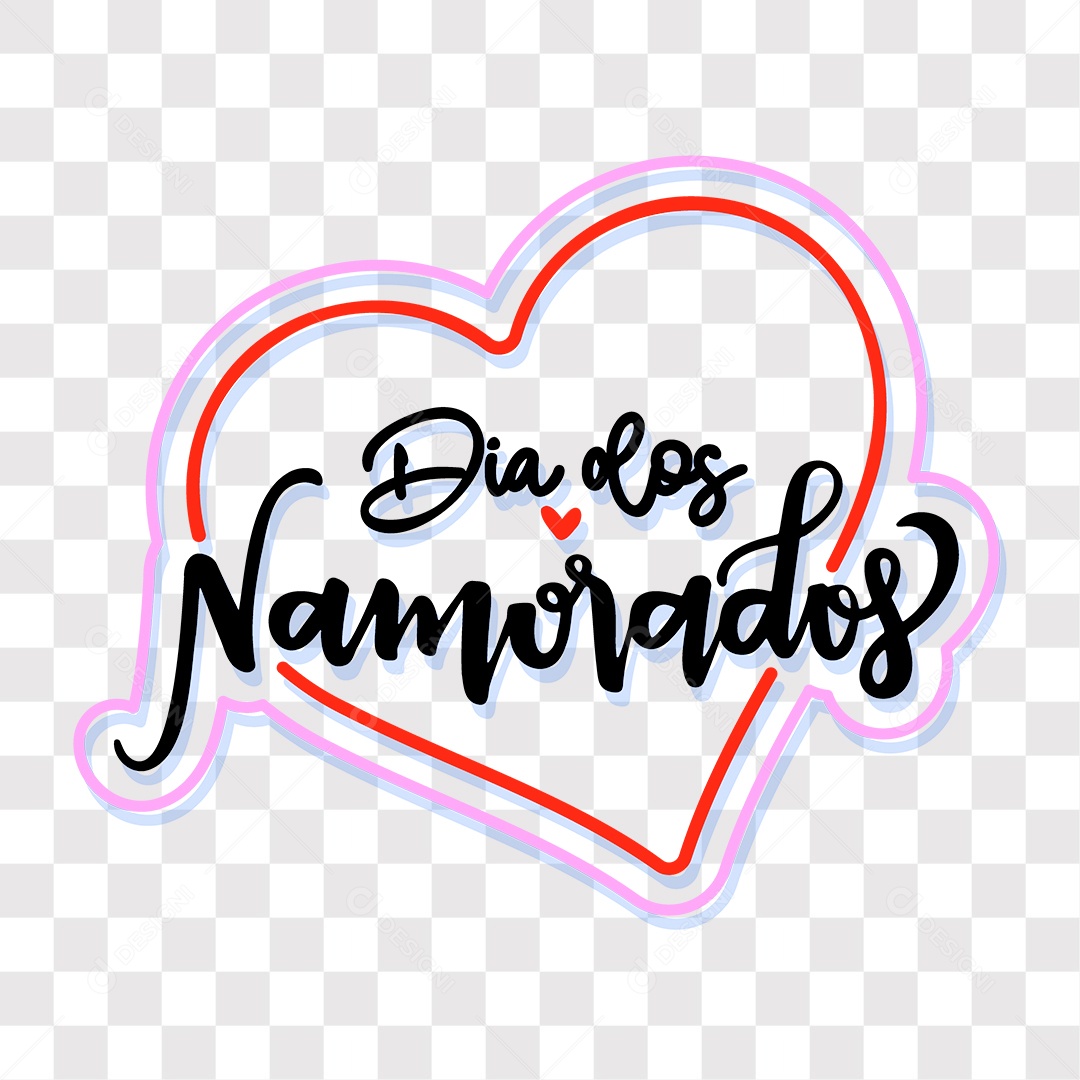 Lettering Dia Dos Namorados EPS + PNG