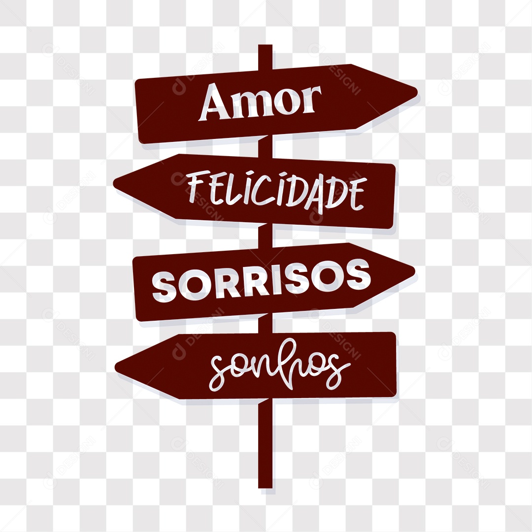 Lettering Dia Dos Namorados Amor Felicidade Sorrisos Sonhos EPS + PNG