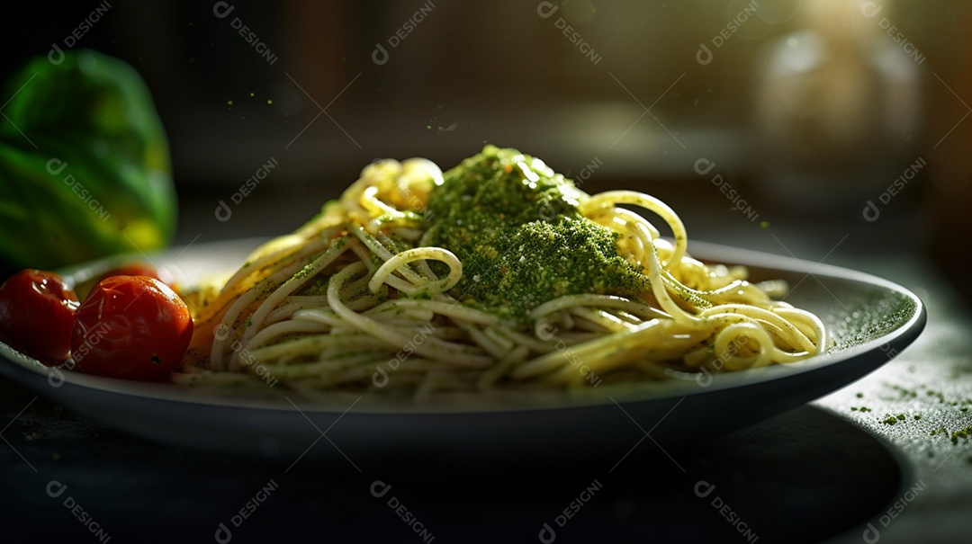 Macarrão Espaguete Ao Molho Pesto