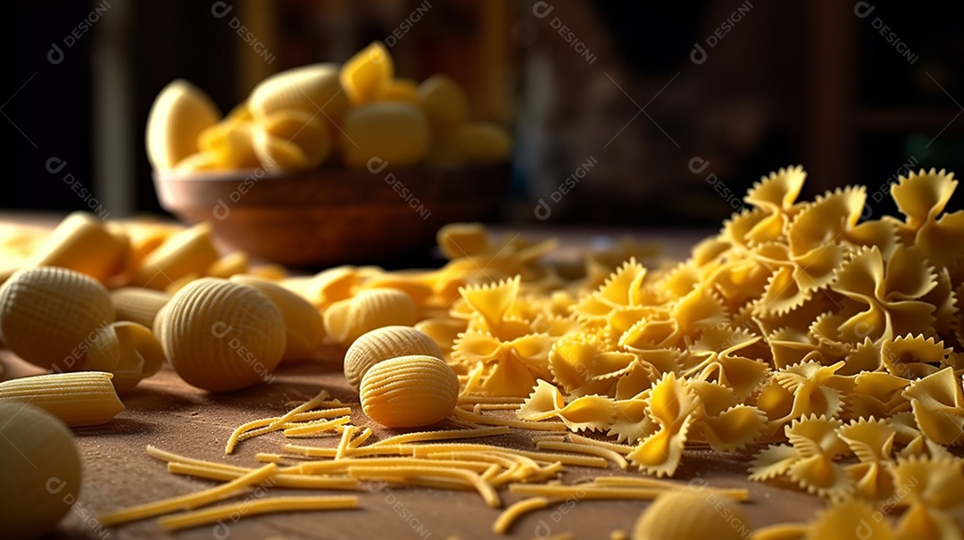 Macarrão Farfalle Em Fundo Isolado