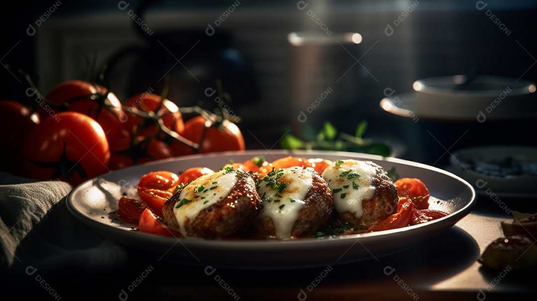 Prato De Carne Ao Molho e Queijo