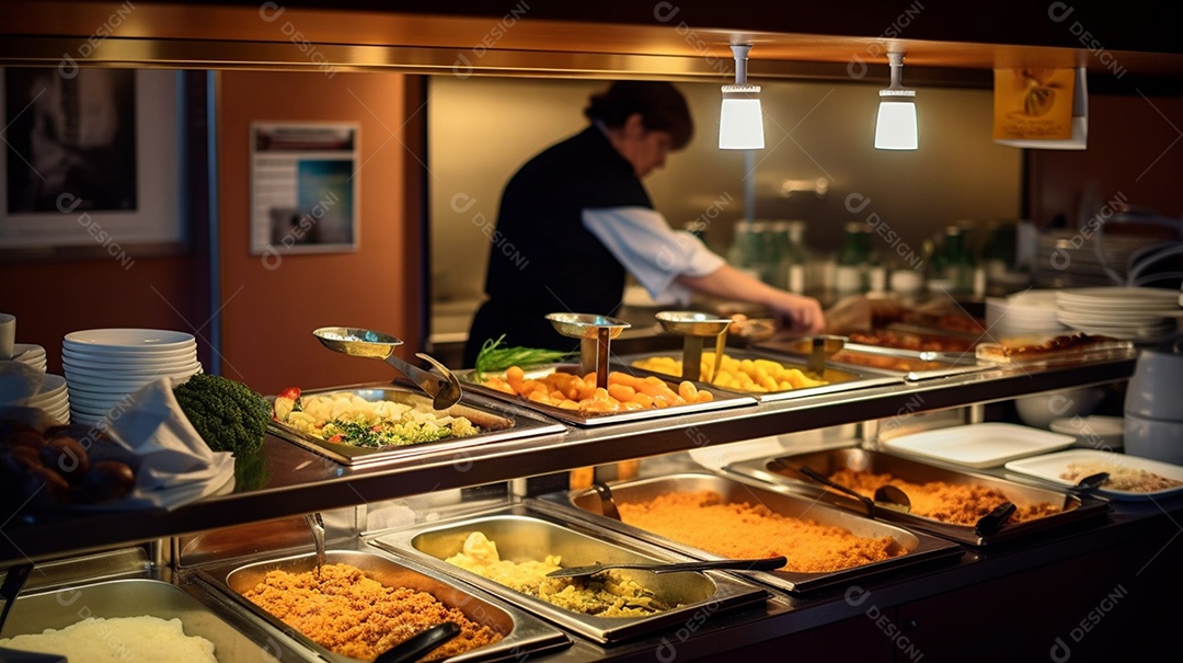 Cozinheira No Fundo De Um Restaurante