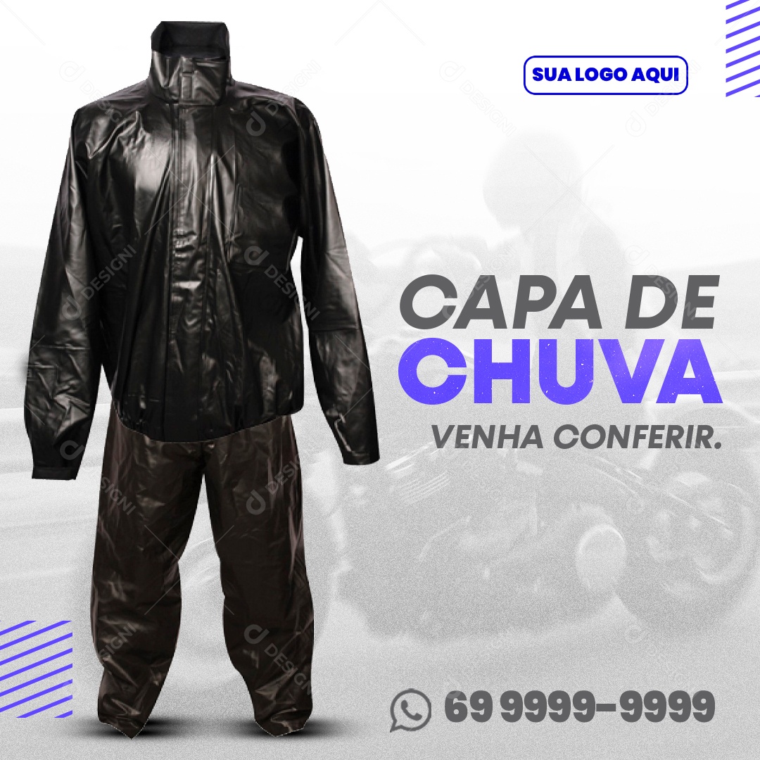 Capa de Chuva Venha Conferir Social Medias PSD Editável