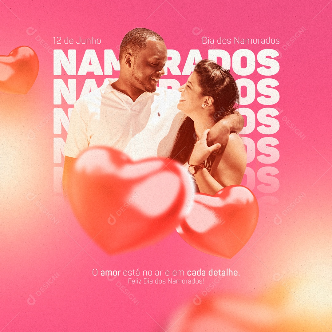 O Amor Está No Ar E Em Cada Detalhe Dia Dos Namorados Social Media PSD Editável