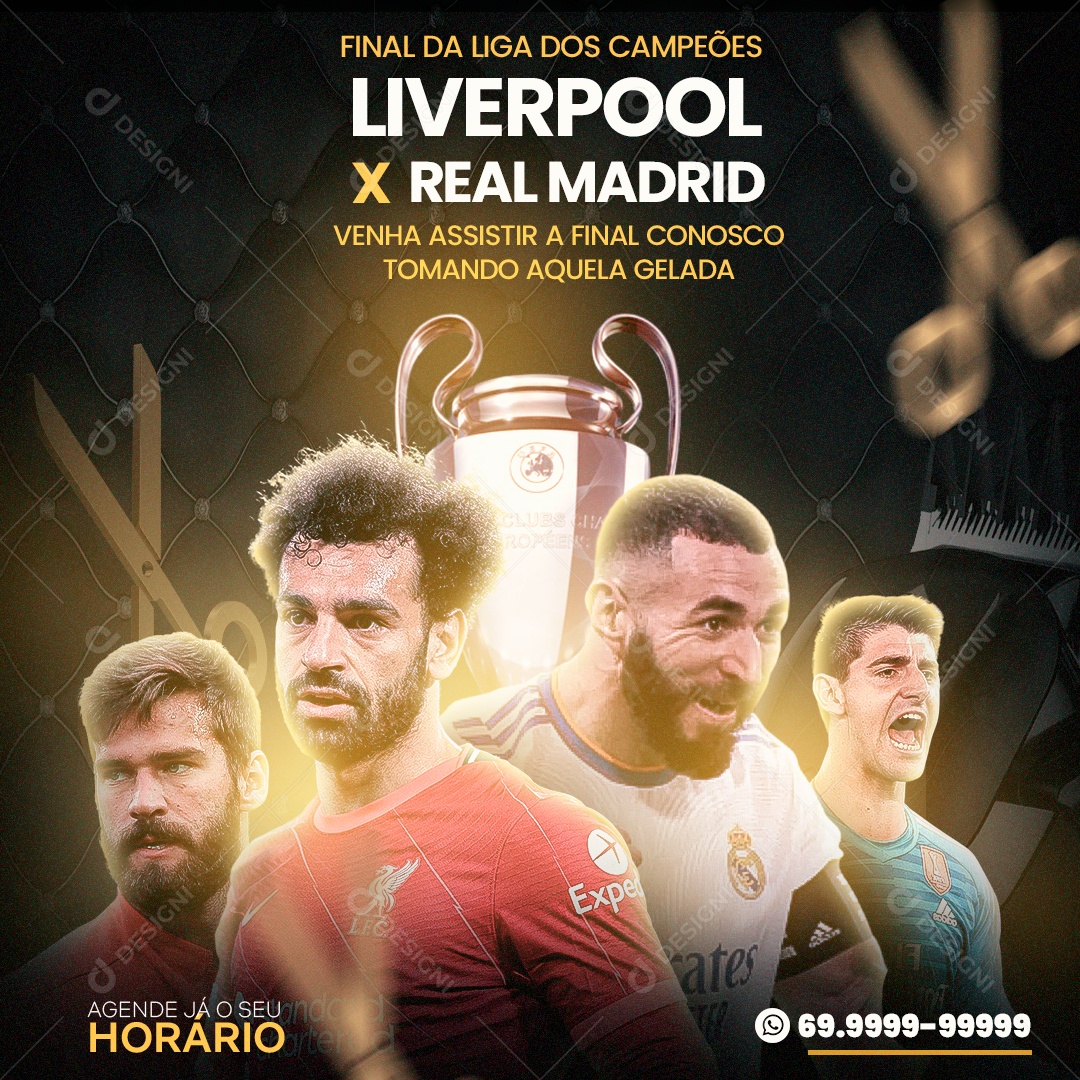 Flyer Liverpool x Real Madri Social Media PSD Editável