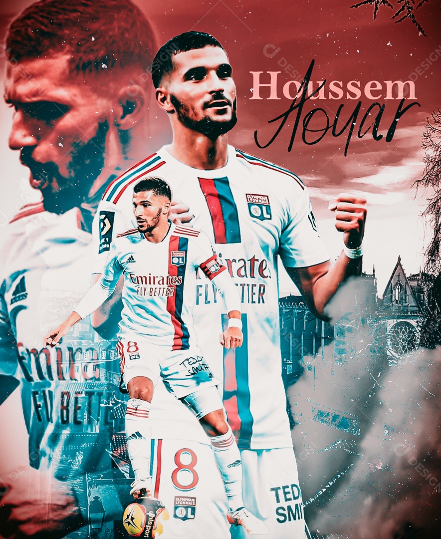 Flyer Jogador Futebol Social Media PSD Editável