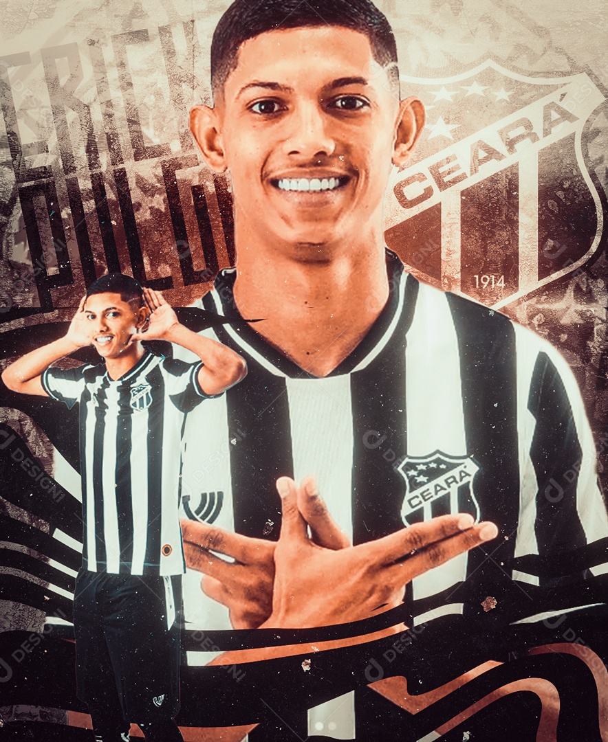 Flyer Jogador do Ceará Futebol Social Media PSD Editável