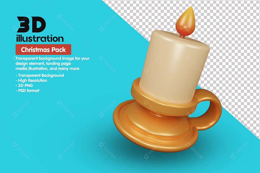 Vela Elemento 3D Para Composição PSD