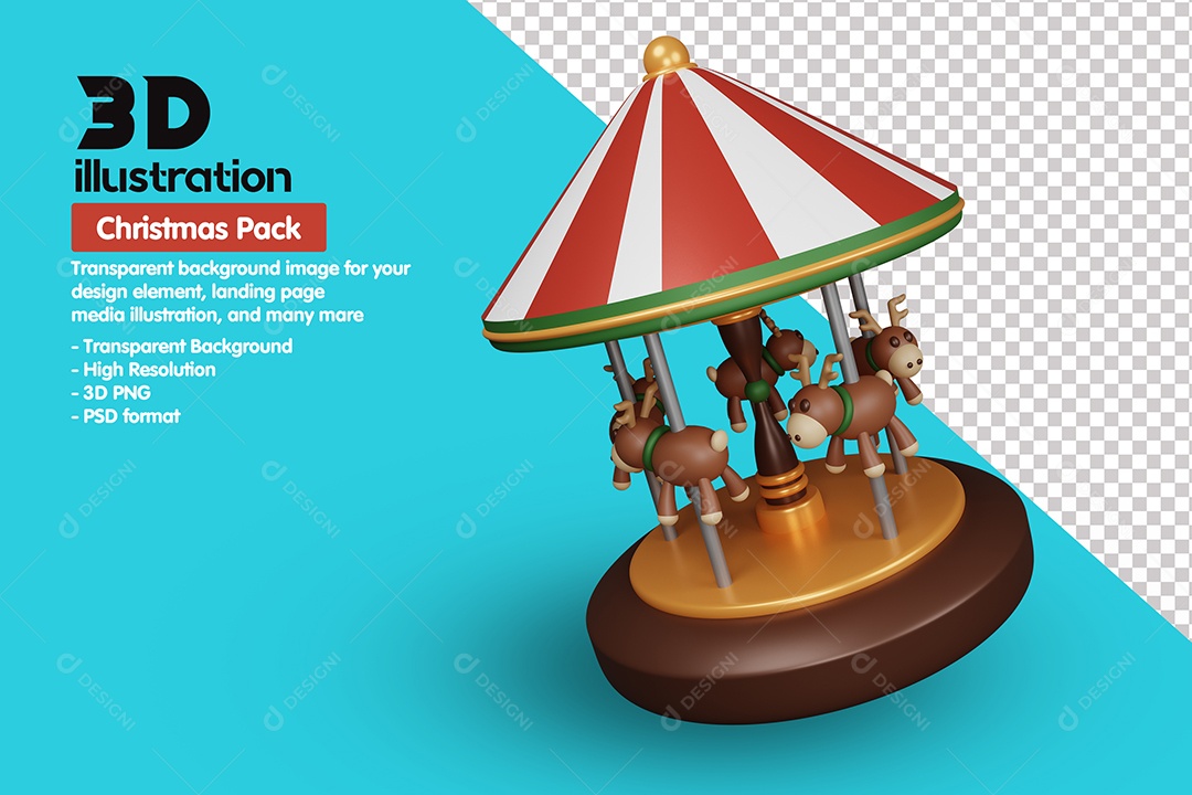 Carrossel Elemento 3D Para Composição PSD
