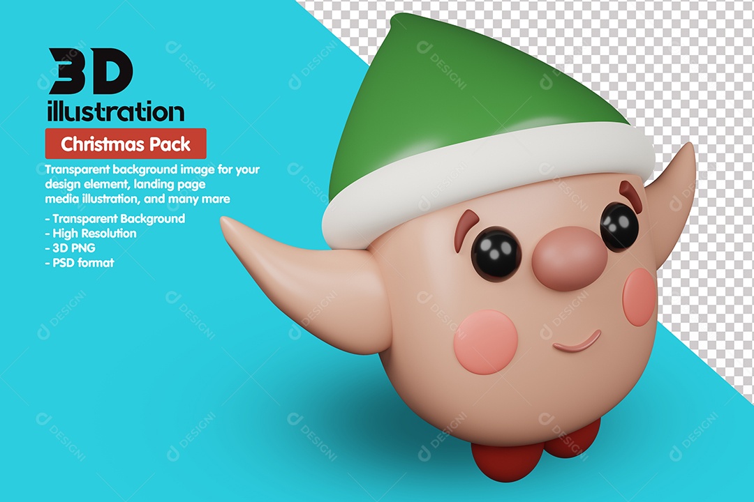 Duende Elemento 3D Para Composição PSD
