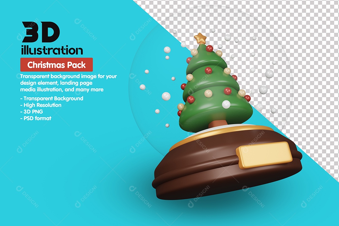 Arvore De Natal Elemento 3D Para Composição PSD