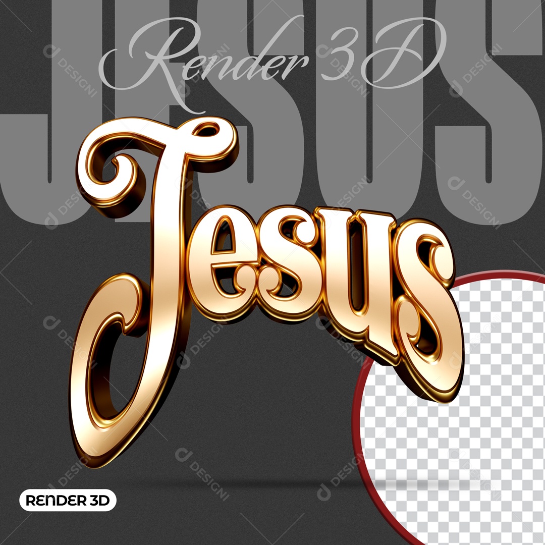 Selo 3D Jesus Cristo Para Composição PSD