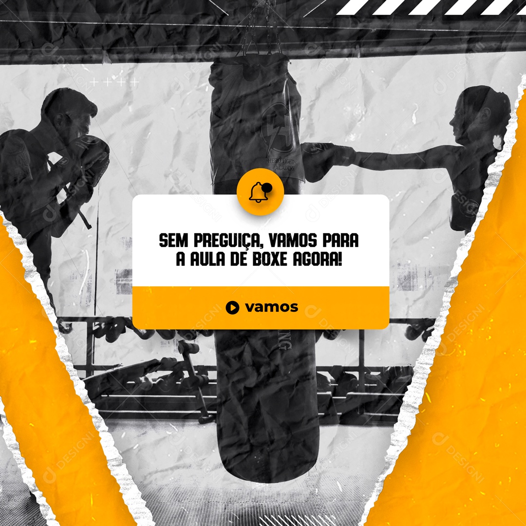Lembrete Boxe Social Media PSD Editável