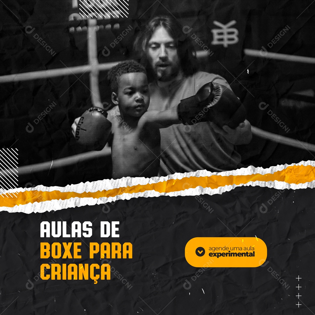 Aulas de Boxe Para Criança Social Media PSD Editável