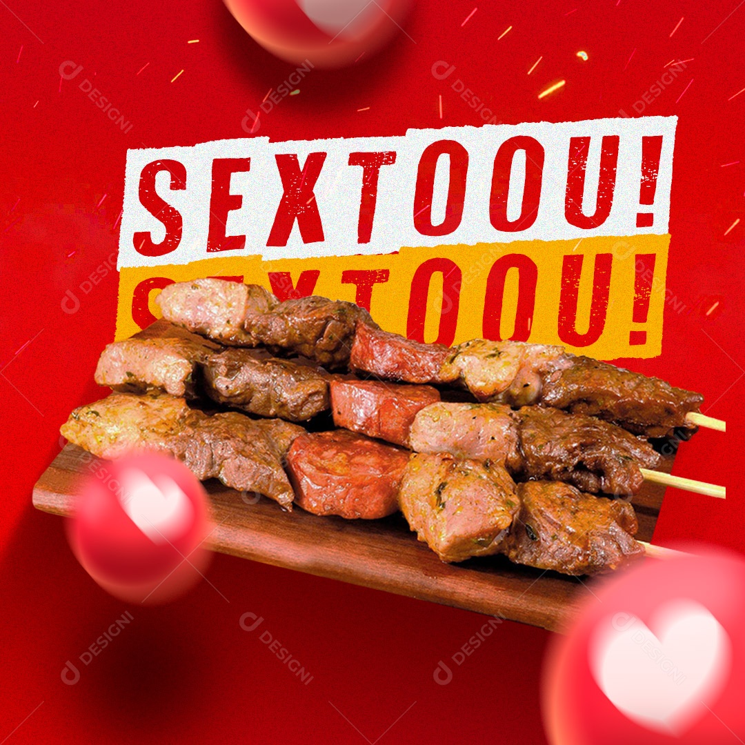 Sextou Com Espetinho Social Media PSD Editável